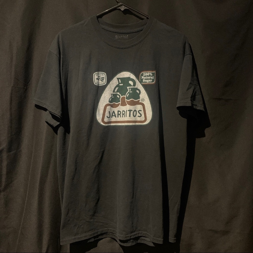 JARRITOS Company Logo Mens Black T-Shirts Size Used Sz XL S/S Mexico Drink Soda